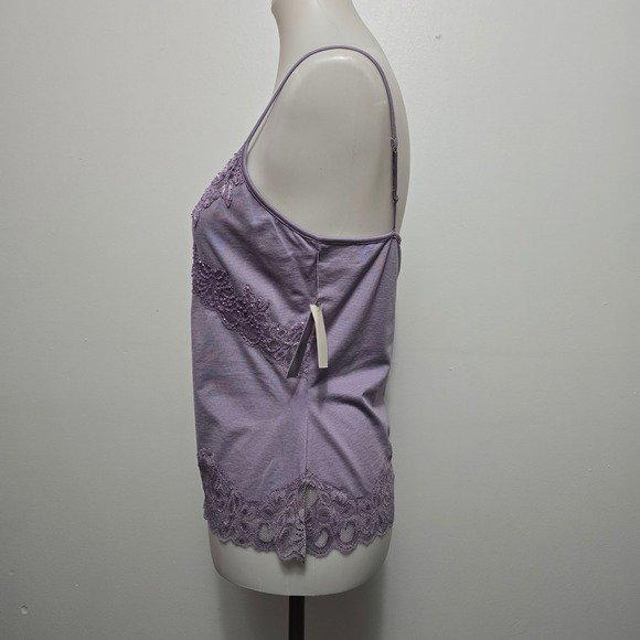 WD.NY Silk Blend Lace Sequin Camisole Top Dusk Purple Size L Fairycore - Picture 2 of 7
